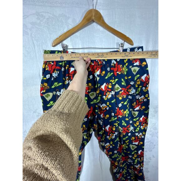 Disney Flannel Pants 4XL TALL Navy Scrooge McDuck Pockets Duck Sleep Villians - Picture 6 of 13